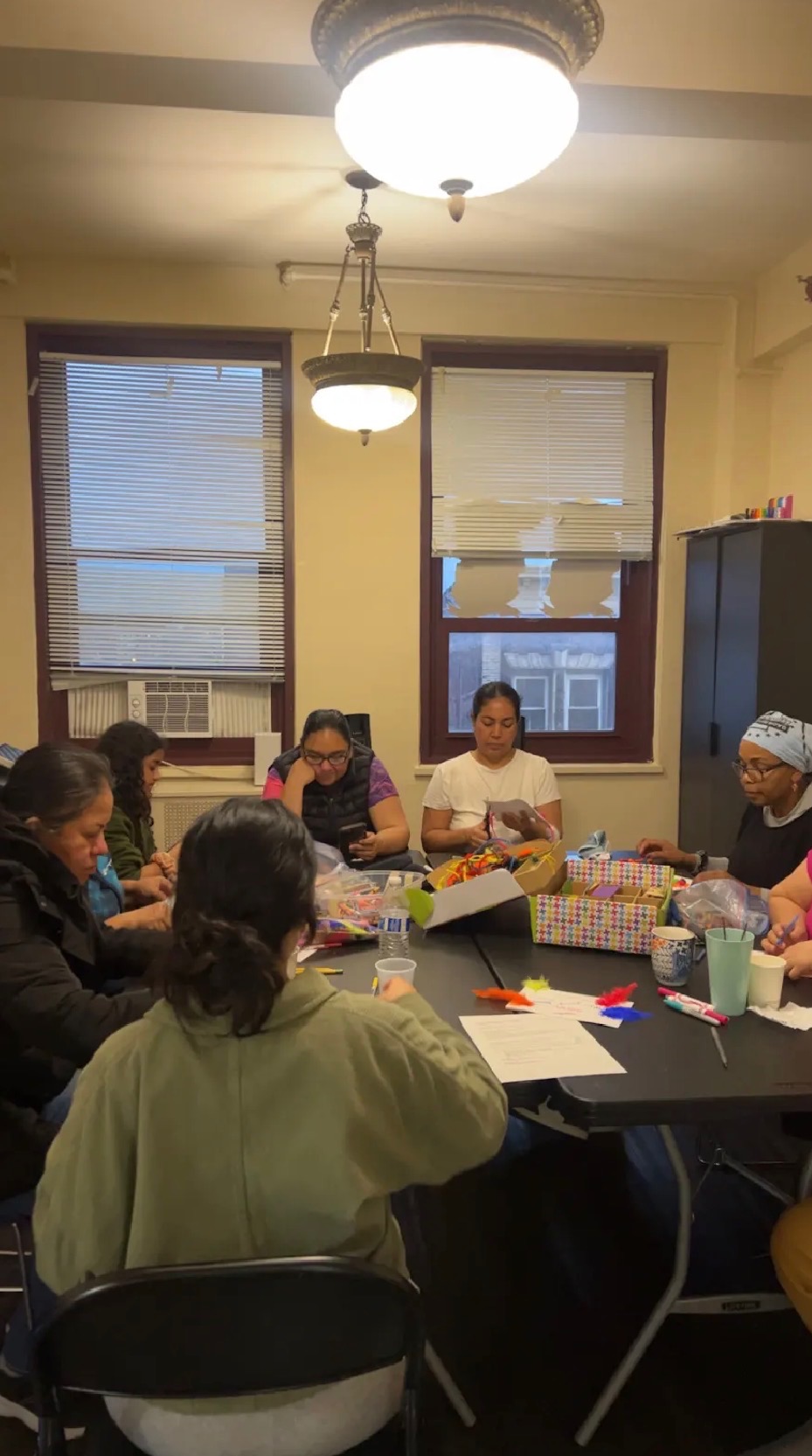 Community workshop around a table
